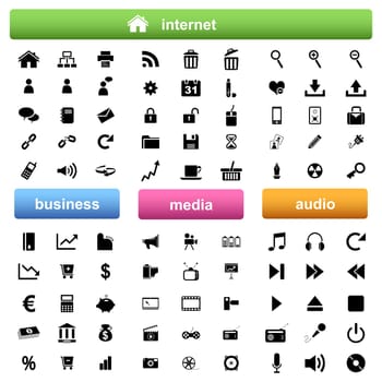 Internet,business and multimedia icons