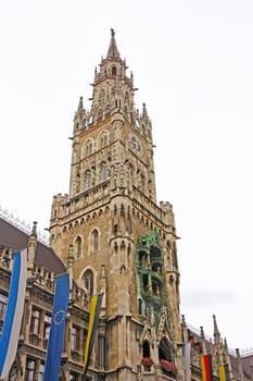 Main tower of the Munich city hall with Glockenspiel