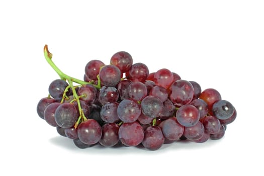 Ripe grapes isolated on white