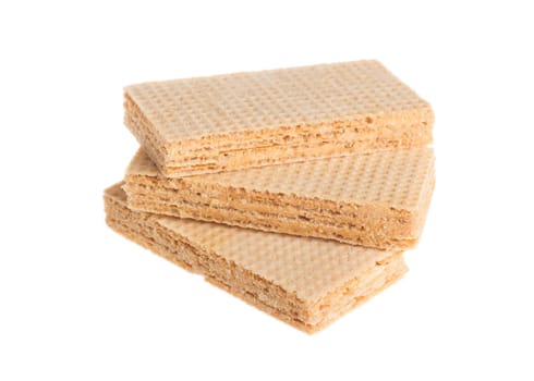 Waffle cake isolated on white background