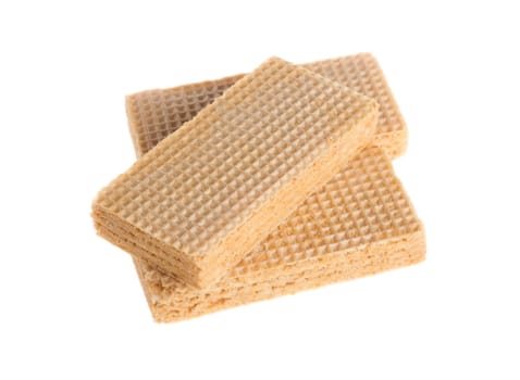 Waffle cake isolated on white background