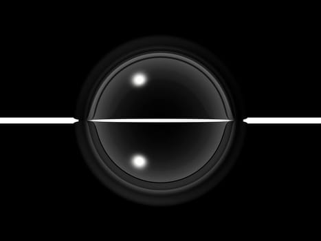 a glass ball on a black background
