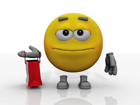 the yellow smiley makes shopping