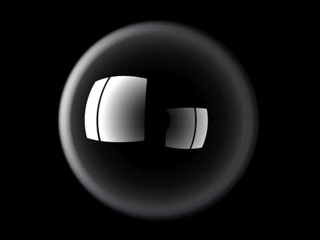 a glass ball on a black background
