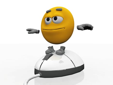 smiley on a computer mouse