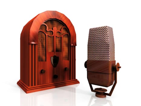large and old radio microphone