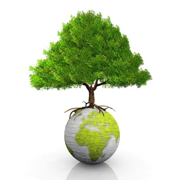 Green Earth and green tree