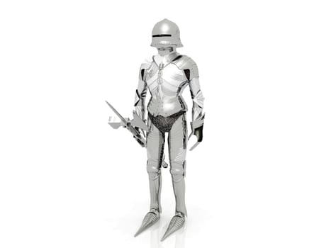 medieval armor with shiny metal