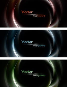 Set of dark vector banners. Eps 10