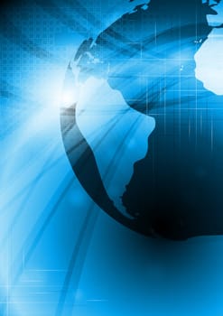 Abstract tech background with globe. Eps 10