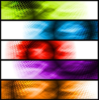 Set of simple colourful headers. Eps 10 vector