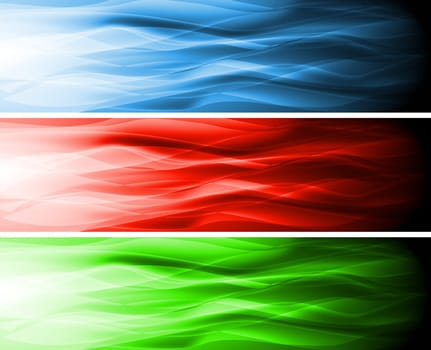 Set of wavy banners. Eps 10. Gradient mesh included
