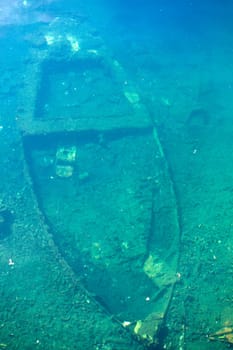 Wreck of a sunken boat