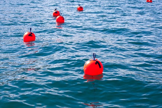 Buoy numbered on the sea