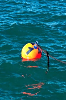 Buoy numbered on the sea