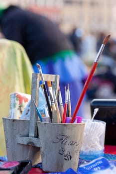 Various Paintbrushes inside a cup