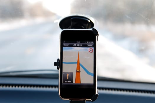 advanced mobile phone used as a car navigation device