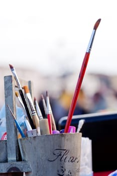 Various Paintbrushes inside a cup