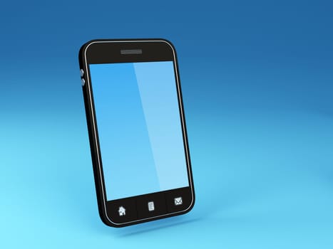 3D Illustration of generic smartphone.  Note: All Devices design and all screen interface graphics in this series are designed by the contributor him self.