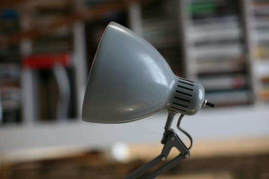Detail of an vintage gray lamp