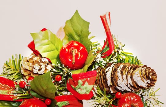 Christmas decoration on white background