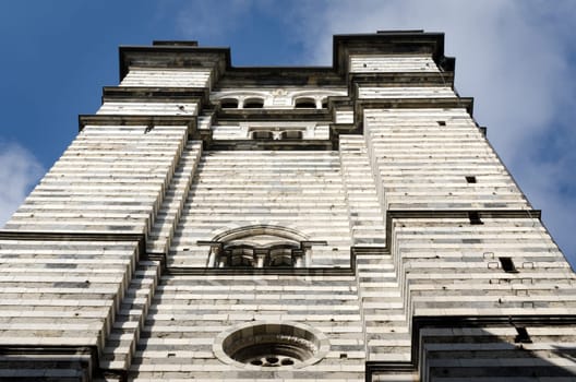 Cathedral of  St. Laurence in Genoa view from below