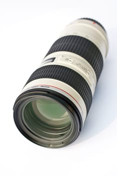 White Camera lens on the white background