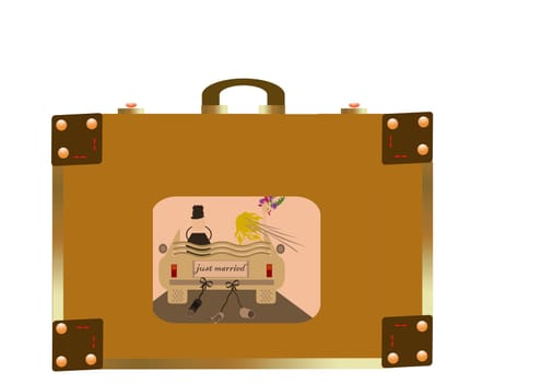 Illustration of an old suitcase