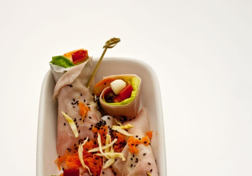 Appetizer stuffed with ham