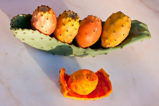 Fresh sicilian peeled prickly pear