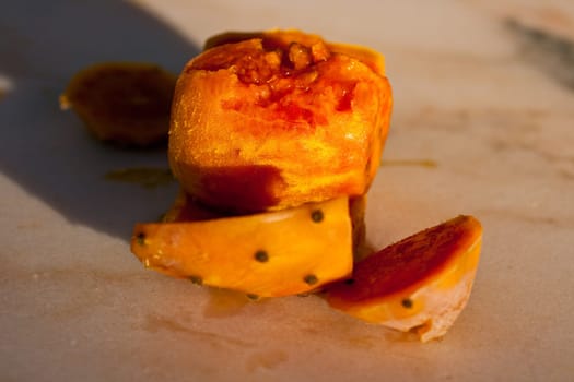 Fresh sicilian peeled prickly pear