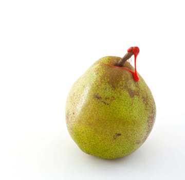 Decana pear on white background