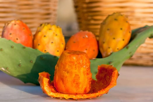 Fresh sicilian peeled prickly pear