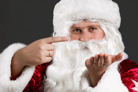 Santa Claus is preparing to celebrate Christmas.