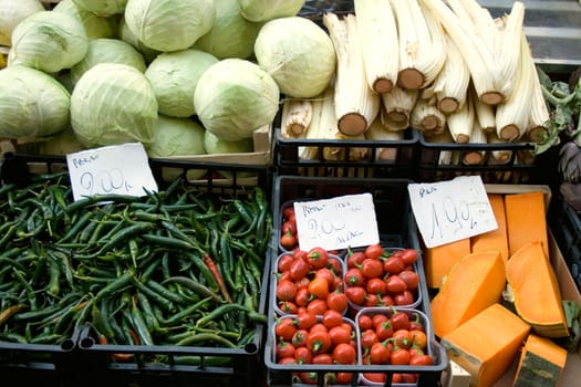 Vegetables in the street market