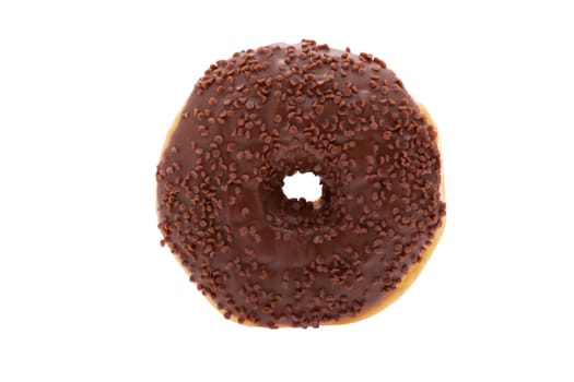 Donut with chocolate,pastry isolated against white background