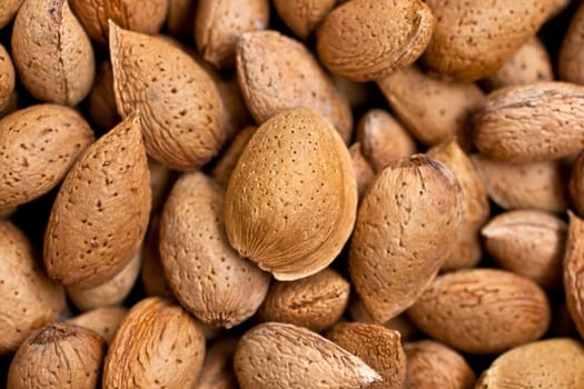 Photo of fresh almonds background