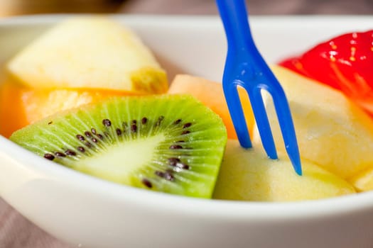 Fruits salad with Kiwi, melon and other fruits