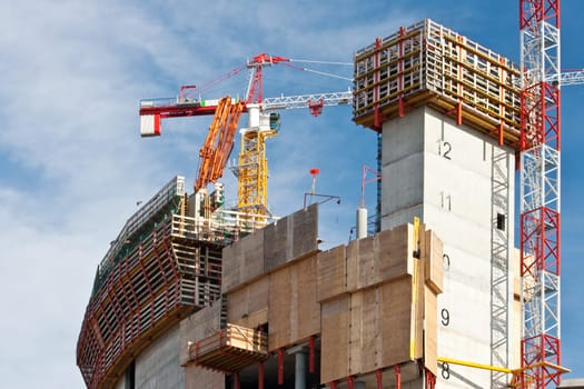 Cranes in a construction site
