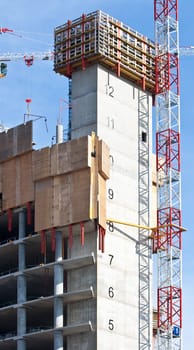 Cranes in a construction site