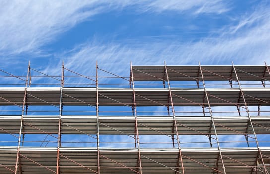 Scaffold on a blue sky