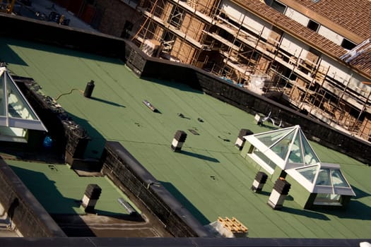 Roofing waterproofing in new building
