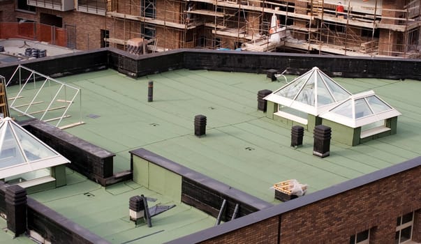 Roofing waterproofing in new building