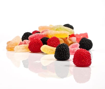 Marshmallows on white background
