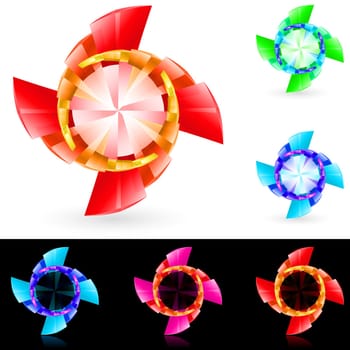 Set of abstract vortex. Illustration for design.
