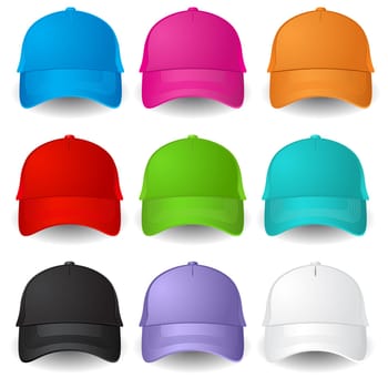 Set of Baseball caps. Illustration on white background