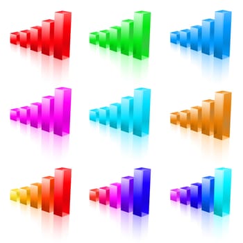Abstract vector bar graphs. Illustration for designer on a white background