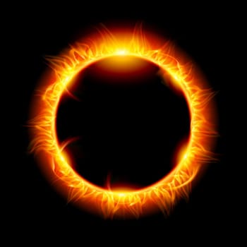 Solar eclipse. Illustration on black background for design