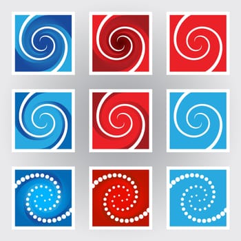 Swirl symbols set. Illustration on gray background