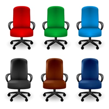 Set of Office Armchairs. Illustration on white background